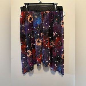 Galaxy pattern elastic skirt
